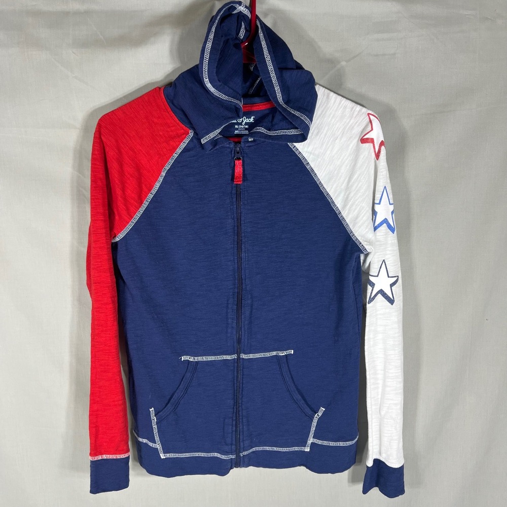 Cat & Jack Zip Hoodie Americana Stars Fireworks Blue Kids XL 14/16